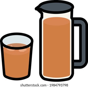 Clip Art Of Simple And Cute Barley Tea