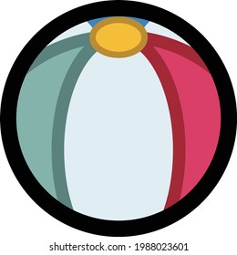 Clip Art Of A Simple And Cute Beach Ball