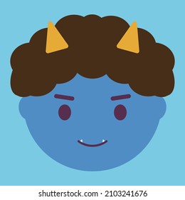Clip Art Of Simple And Cute Blue Ogre