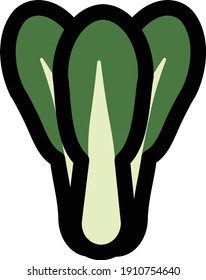 Clip art of simple and cute bok choy