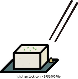 Clip art of simple and cute chilled tofu