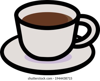 Clip art of simple and cute coffee