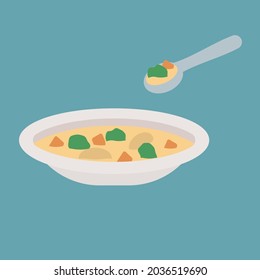 Clip Art Of Simple And Cute Cream Stew