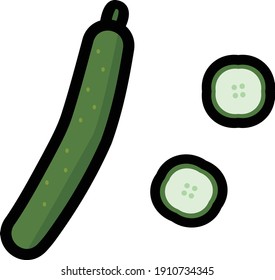 Clip art of simple and cute cucumber