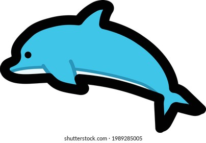 Clip Art Of Simple And Cute Dolphin