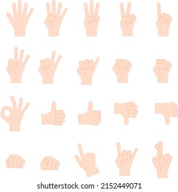 Clip Art Of Simple And Cute Hands