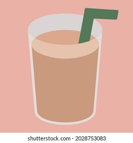 Clip Art Of A Simple And Cute Iced Latte