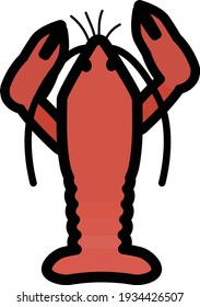 Clip art of simple and cute lobster