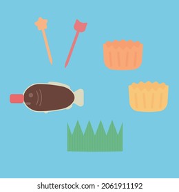 Clipart Art of Simple and Cute Lunch Box Goods