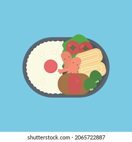 Clip Art Of Simple And Cute Lunch Box