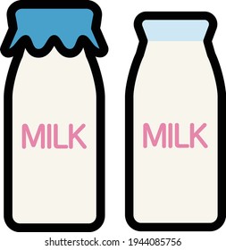 Clip art of simple and cute milk bottle