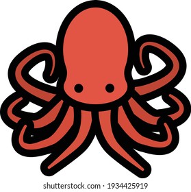 Clip art of simple and cute octopus