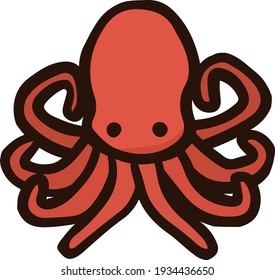 Clip art of simple and cute octopus