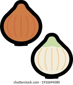 Clip art of simple and cute onion