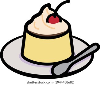 Imágenes prediseñadas de pudding simple y lindo
