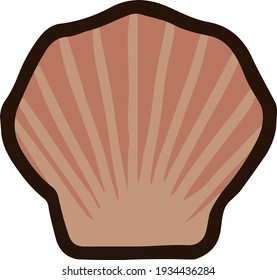 Clip art of simple and cute scallop