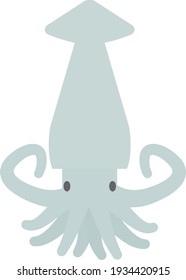 Clip art of simple and cute squid