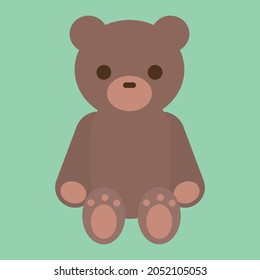 Clip Art Of A Simple And Cute Stuffed Bear