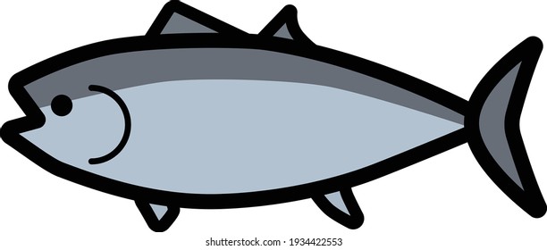 Clip art of simple and cute tuna