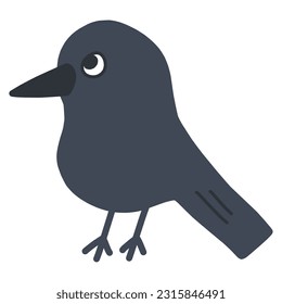 Clip art of simple deformed black bird