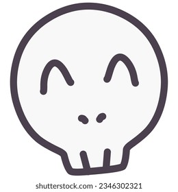 Clip art of simple deformed cute skull