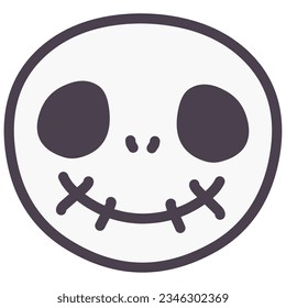 Clip art of simple deformed cute skull