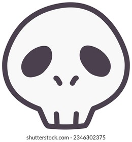 Clip art of simple deformed cute skull