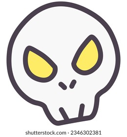 Clip art of simple deformed cute skull