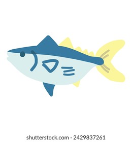 Clip art of simple deformed cute tuna fish