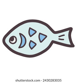 Clip art of simple deformed cute fish