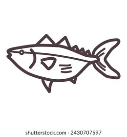Clip art of simple deformed cute tuna fish