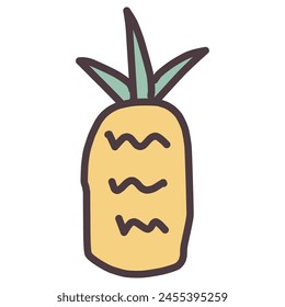 Clip art of simple deformed cute pineapple