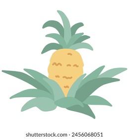 Clip art of simple deformed cute pineapple