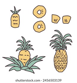 Clip art of simple deformed cute pineapple