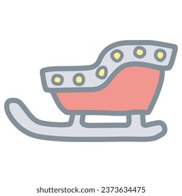 Clip art of simple deformed horizontal sled