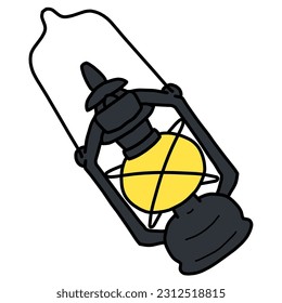 Clip art of simple deformed lantern