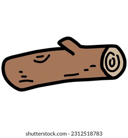 Clip art of simple deformed log