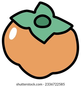 Clip art of simple deformed persimmon