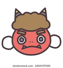 Clip art of simple deformed red devil mask
