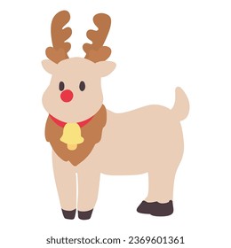 Clip art of simple deformed red-nosed reindeer