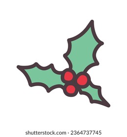 Clip art of simple holly for Christmas decoration