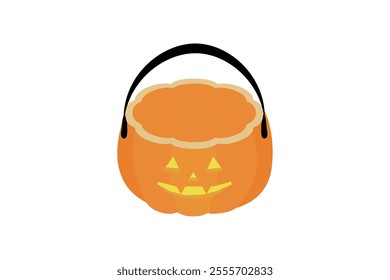 Clip art of simple jack-o-lantern basket