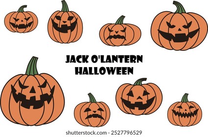 Clip-art de conjunto simples jack-o-lantern