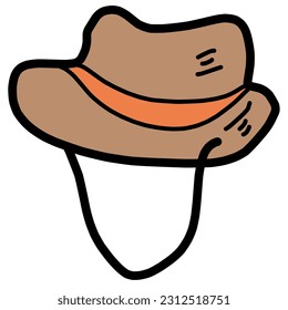 Clip art of simple outdoor brown hat