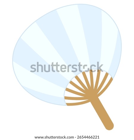 Clip art of a simple plain white fan, colour, no line.