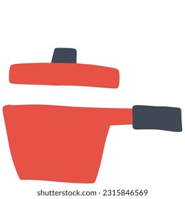 Clip art of simple red one-handed pot