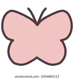 Clip art of a simple silhouette in the shape of a cute butterfly