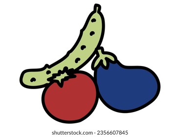 Clip art of simple summer vegetables