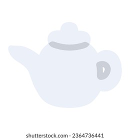 Clip art of simple white teapot