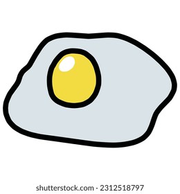 Clip art of simply deformed fried egg